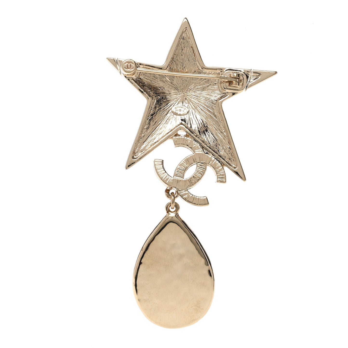 Crystal Resin Star CC Brooch Gold Red