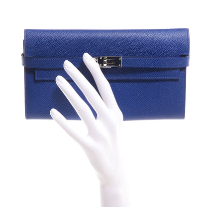 Hermes Epsom Kelly Longue Wallet Bleu Electrique 2 of 15