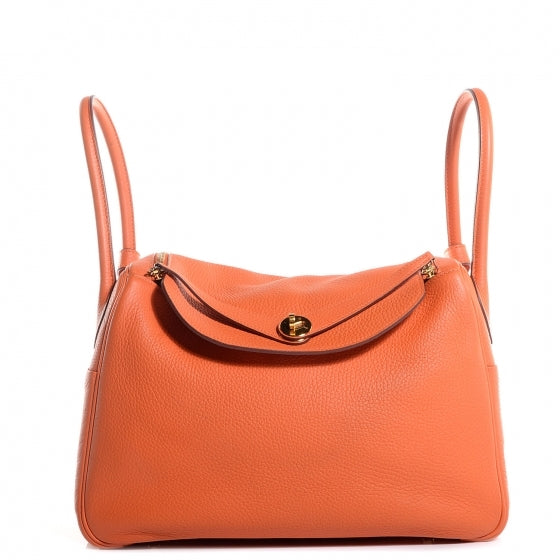 Hermes Taurillon Clemence Lindy 34 Orange 1 of 18