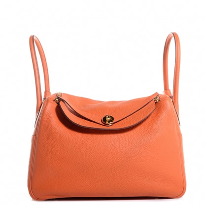 Hermes Taurillon Clemence Lindy 34 Orange 1 of 18