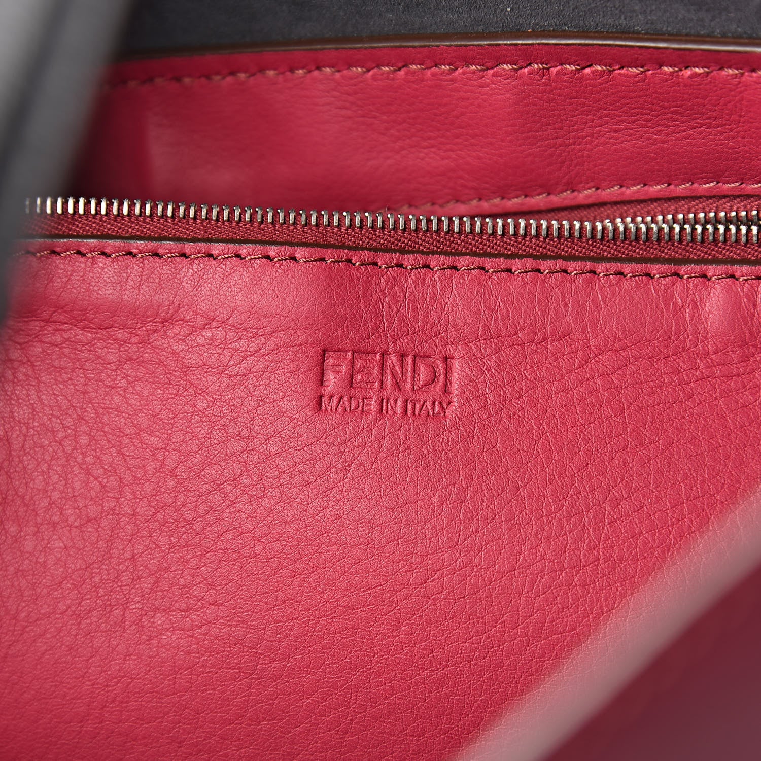 Fendi Vitello Small Shopper Tote Amarena Black Asfalto 6 of 9