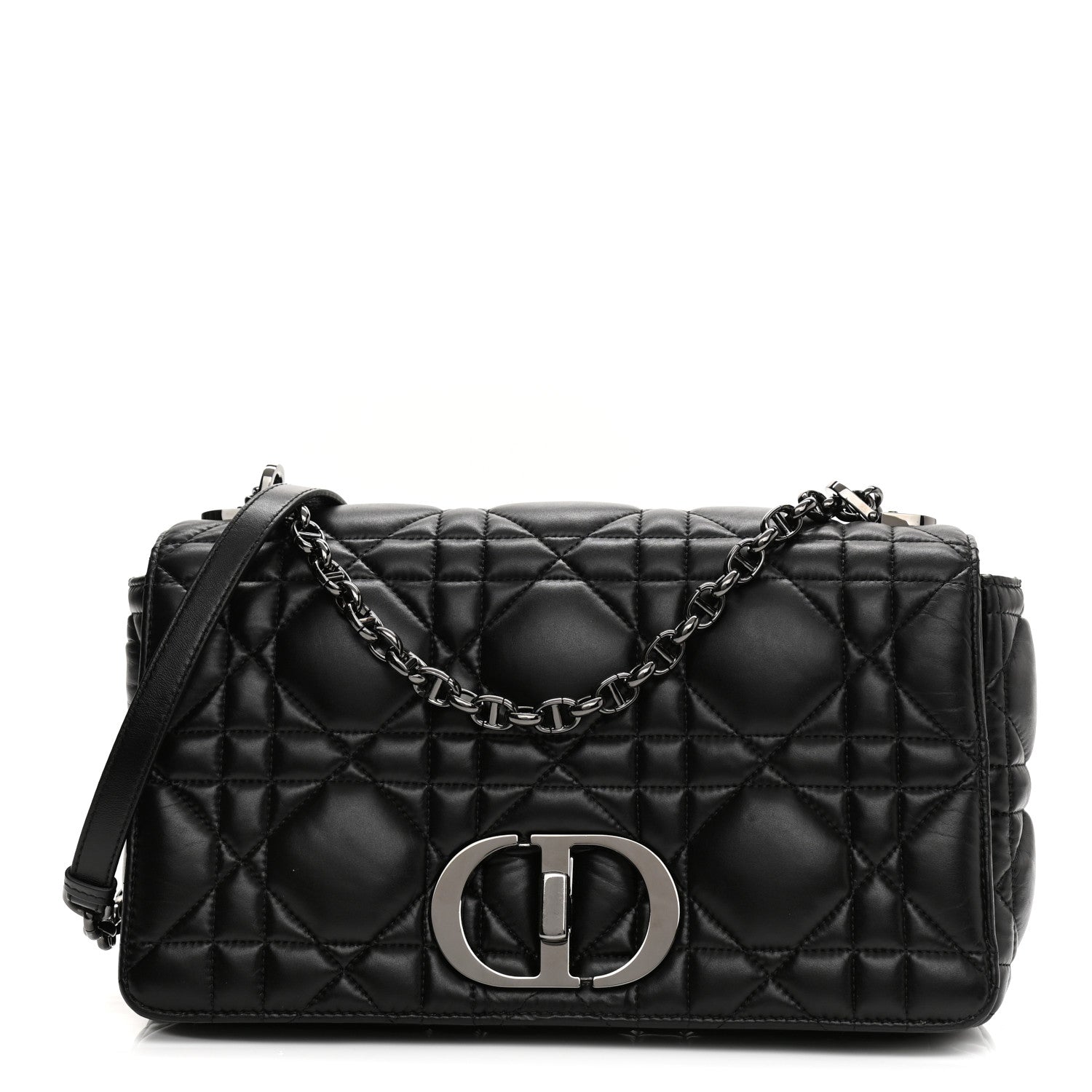 Christian Dior Calfskin Macrocannage Large Caro Bag Black 1 of 19