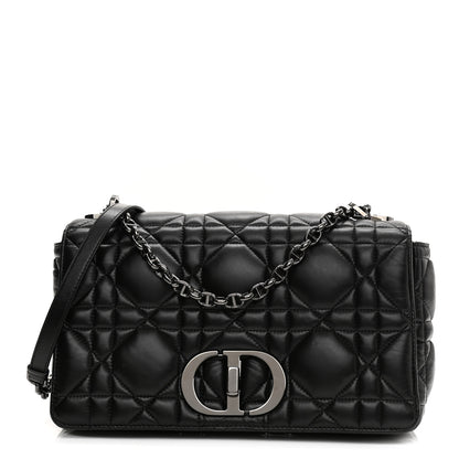 Christian Dior Calfskin Macrocannage Large Caro Bag Black 1 of 19