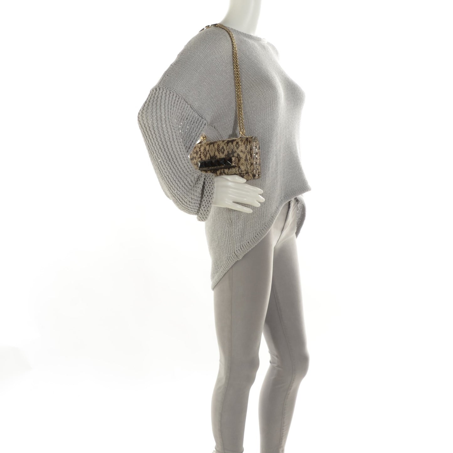 Snakeskin Va Va Voom Shoulder Bag Ivory