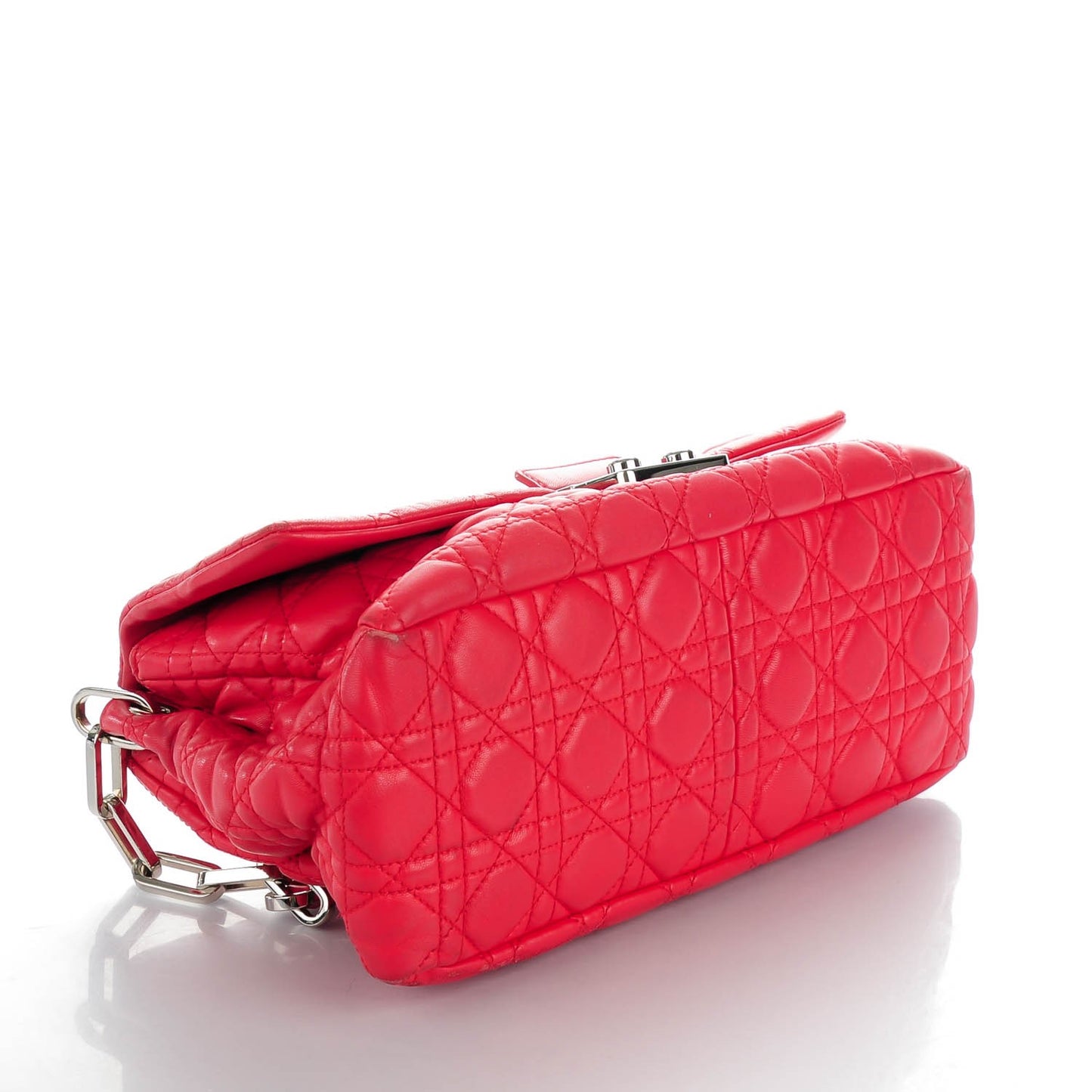 Lambskin Cannage New Lock Flap Bag Geranium