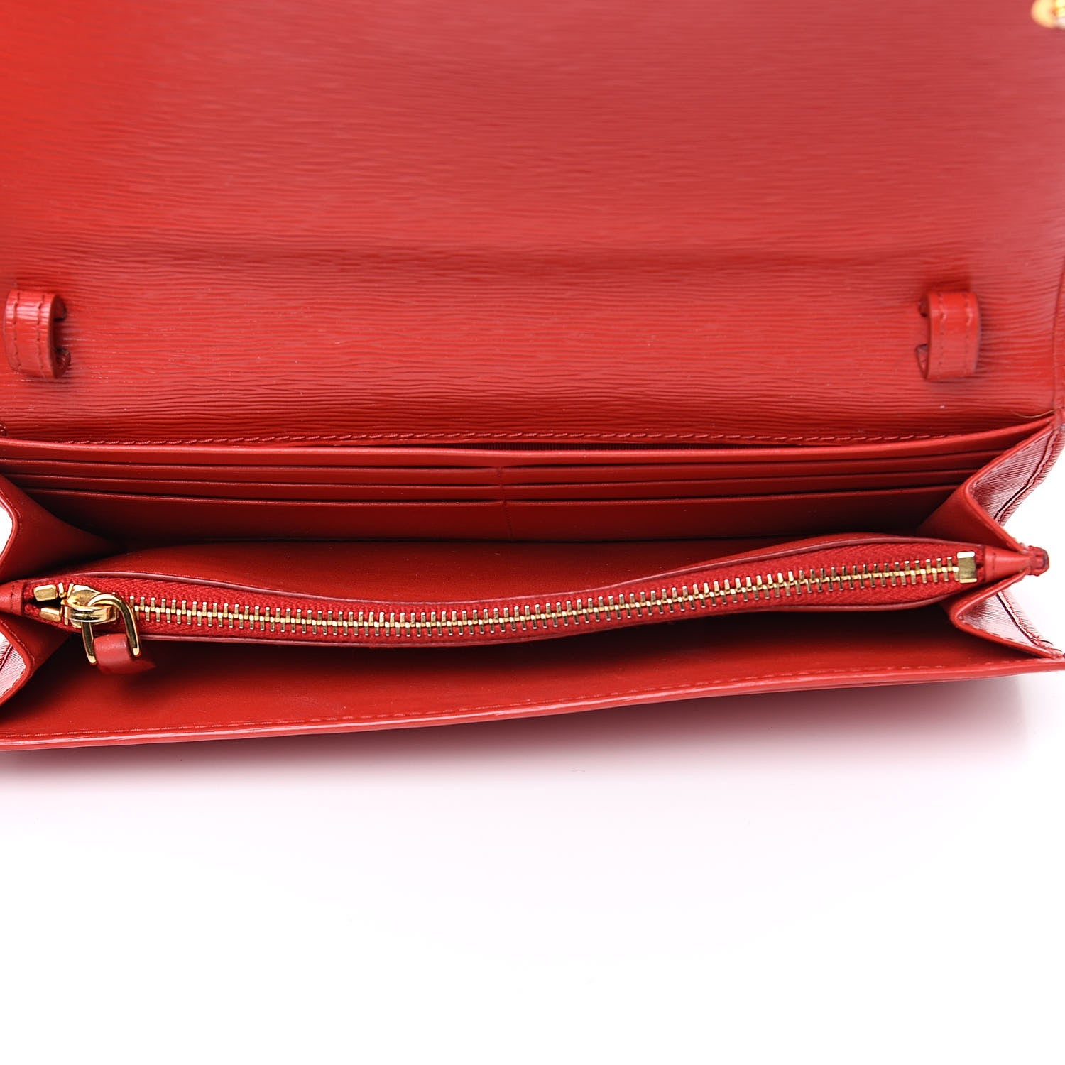 Prada Vitello Move Oro Chain Wallet Lacca 5 of 8
