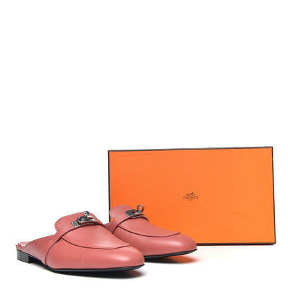 Hermes Calfskin Oz Mules 39 Rouge Blush 9 of 9
