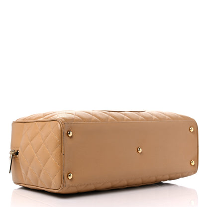 Chanel Caviar Quilted Large Bowler Bag Beige 5 of 14