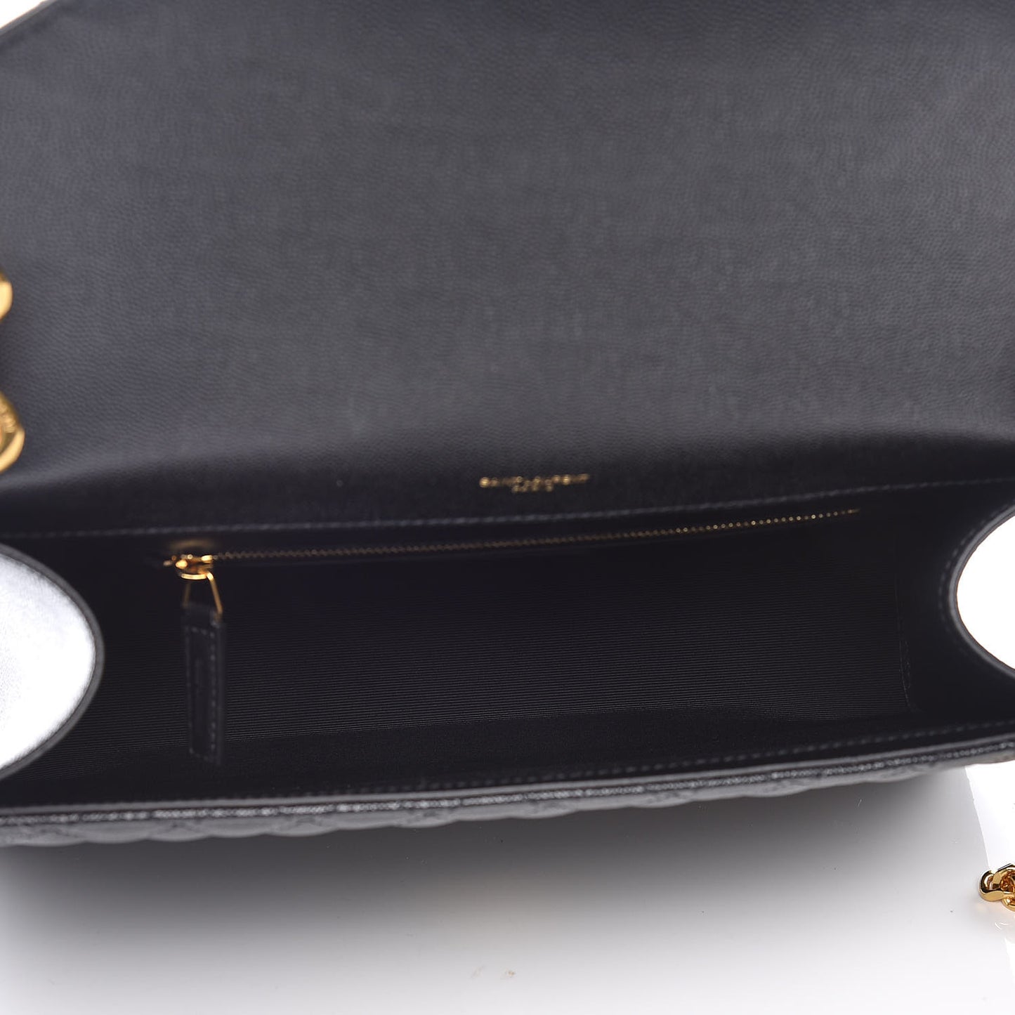 Grain De Poudre Textured Mixed Matelasse Large Triquilt Monogram Satchel Black