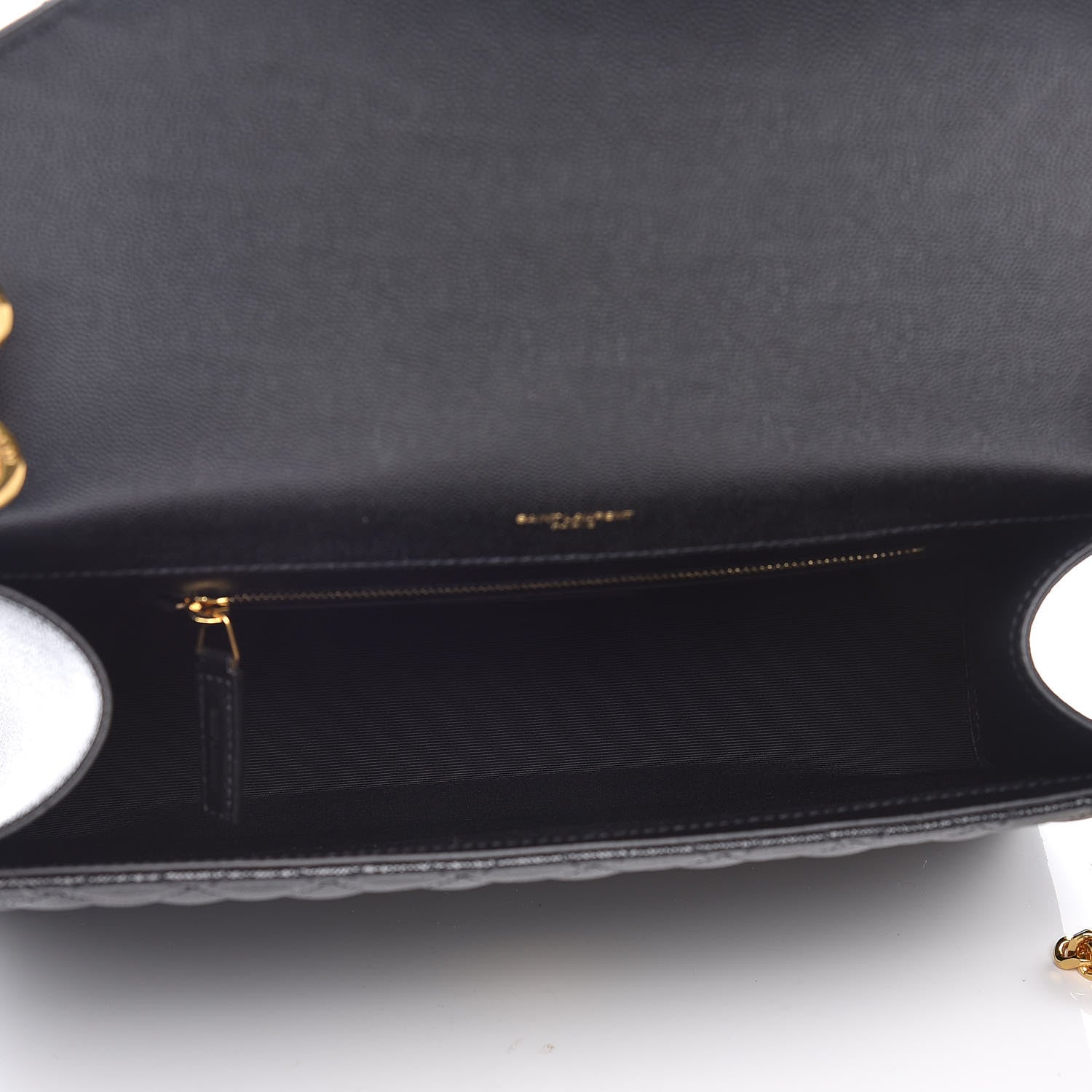 Saint Laurent Grain De Poudre Textured Mixed Matelasse Large Triquilt Monogram Satchel Black 7 of 10