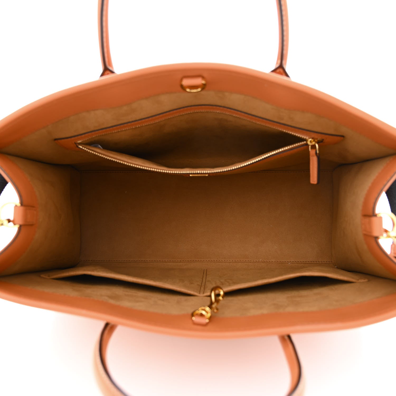 MCM Calfskin Logo Large Tote Cognac 5 of 10