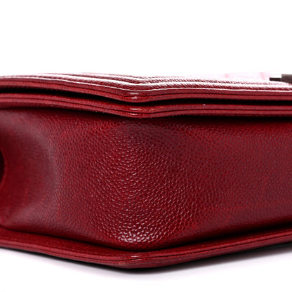 Chanel Caviar Quilted New Medium Boy Flap Dark Red 9 of 10