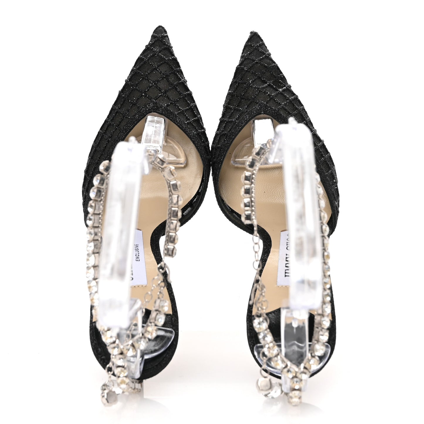 Glitter Checker Board Mesh Crystal Saeda 100 Pumps 35.5 Black