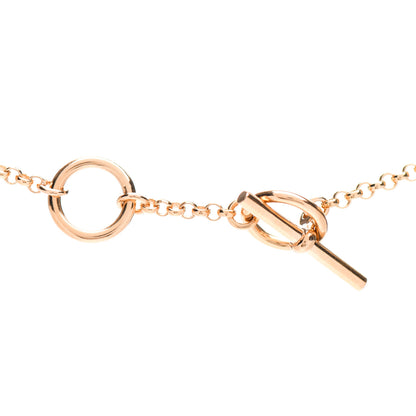 Hermes 18K Rose Gold Diamond Gambade Pendant Necklace 4 of 6