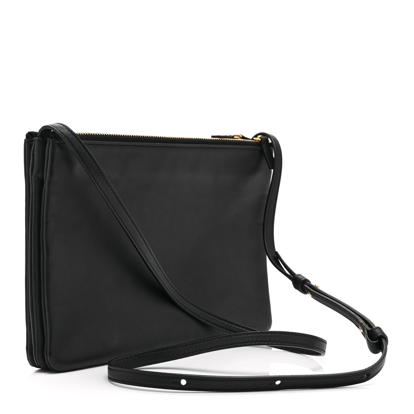 Liege Calfskin Large Trio Crossbody Bag Black