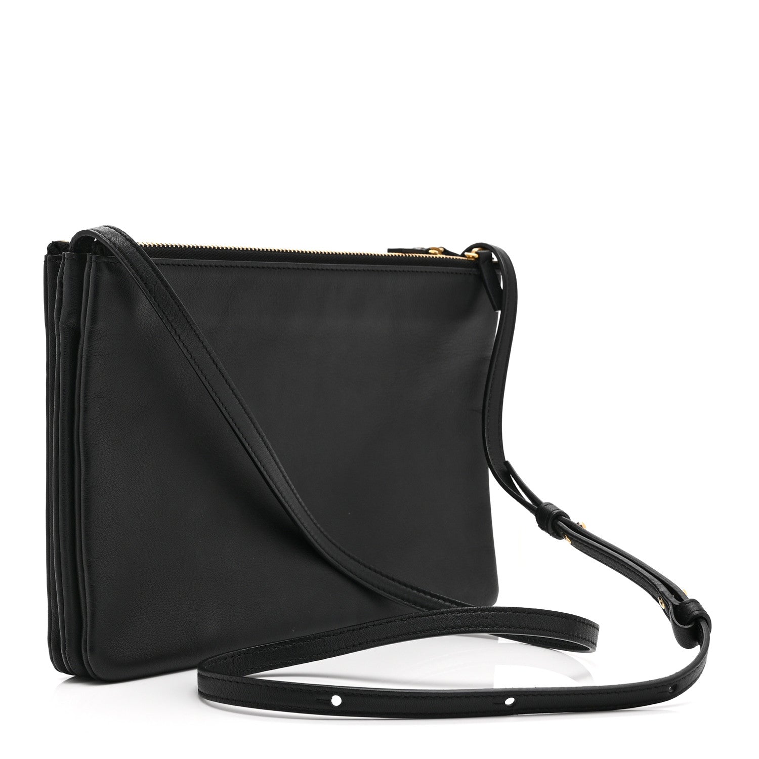 Celine Liege Calfskin Large Trio Crossbody Bag Black 3 of 12