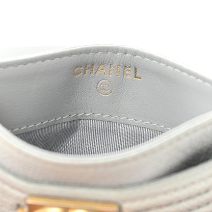 Chanel Caviar Quilted Boy Card Holder Grey 6 of 11