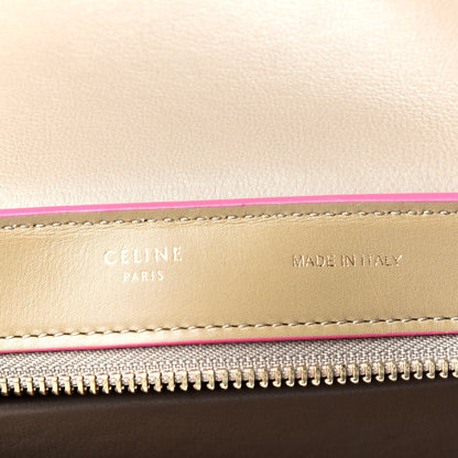 Celine Smooth Calfskin Small Bi-Color Trapeze Taupe Fuchsia 7 of 11