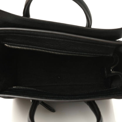 Celine Drummed Calfskin Nano Luggage Black 5 of 10