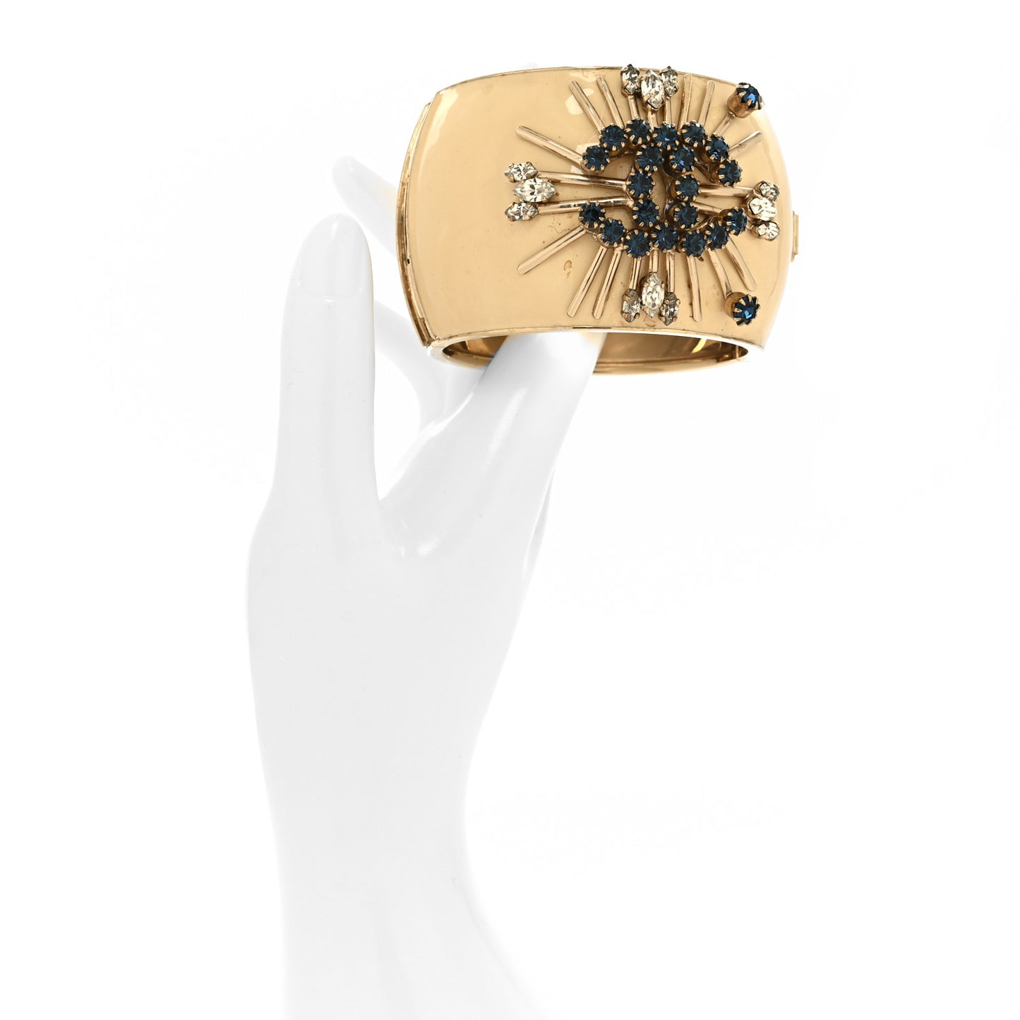Crystal CC Cuff Bracelet Gold Multicolor
