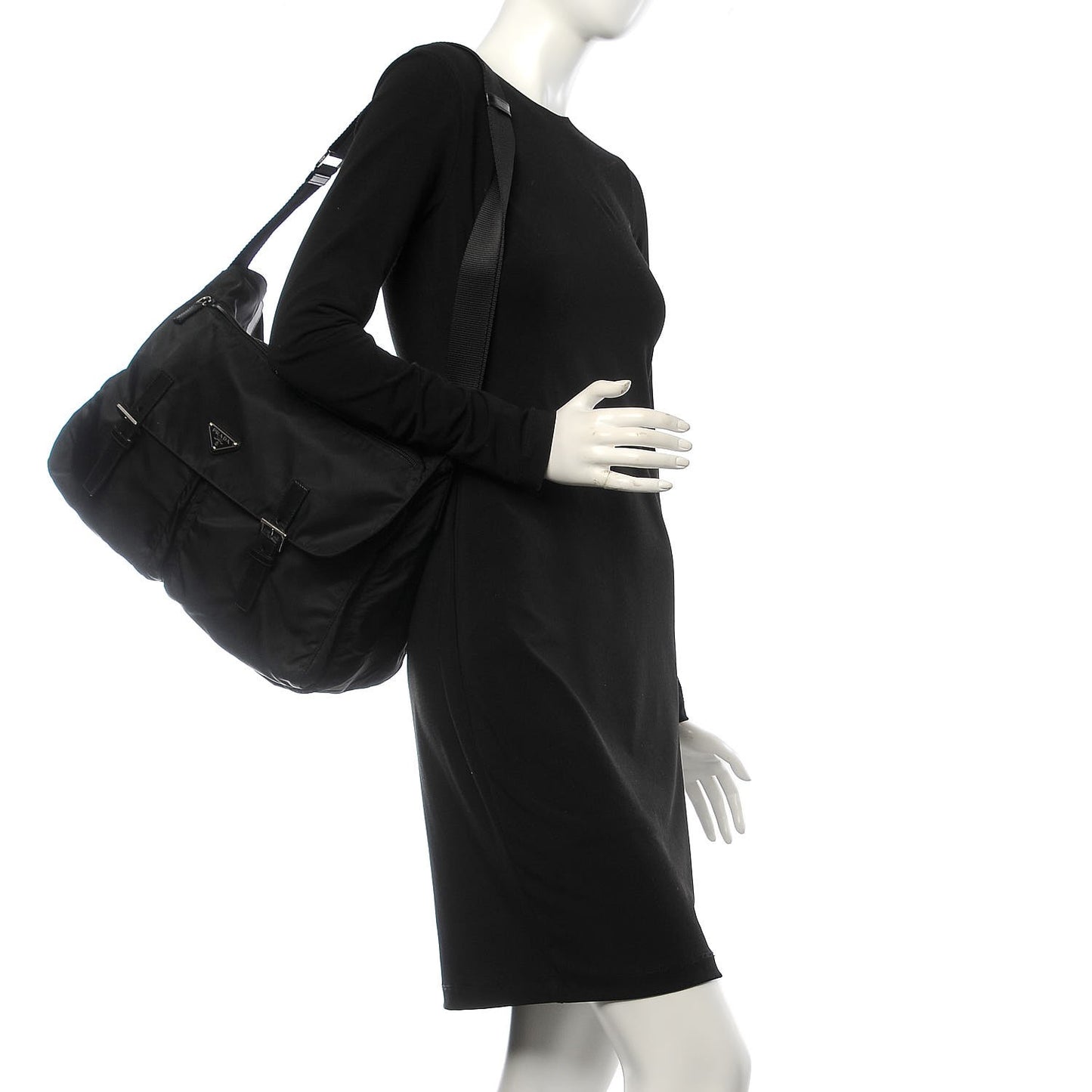 Nylon Vela Sport Messenger Bag Black