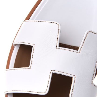Hermes Box Calfskin Oran Sandals 40.5 White 9 of 11