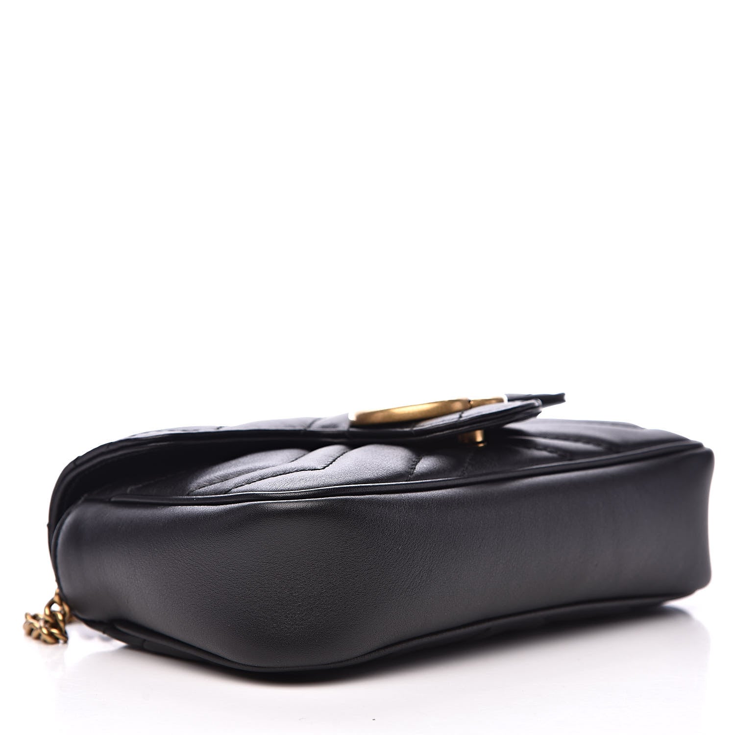Gucci Calfskin Matelasse Super Mini GG Marmont Shoulder Bag Black 4 of 13