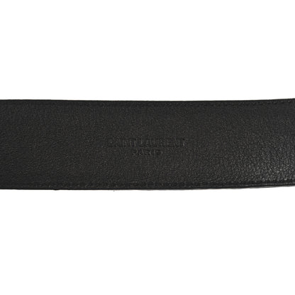 Saint Laurent Suede Monogram Cassandre Belt 75 30 Black 5 of 6