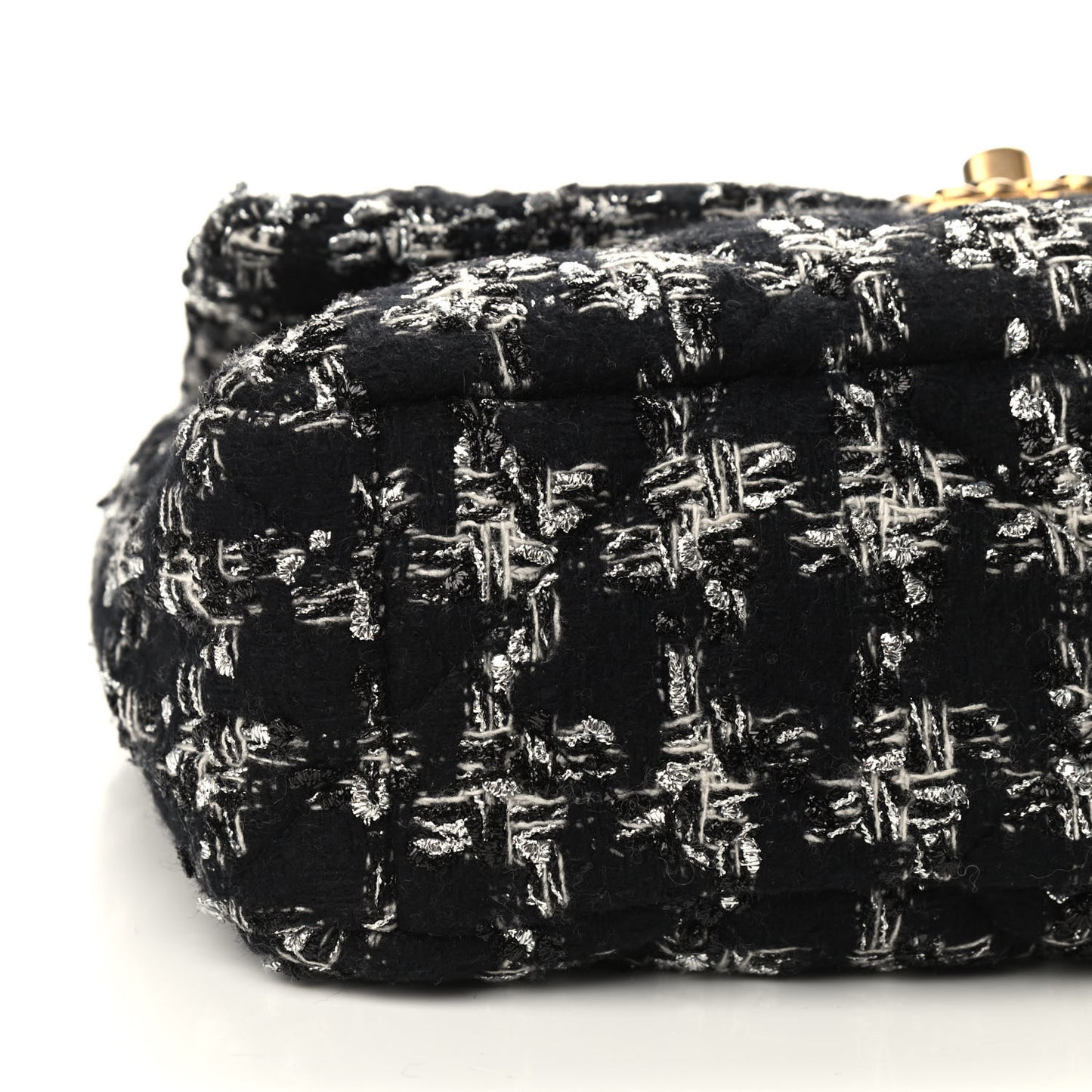 Tweed Quilted Large Chanel 19 Flap Black Silver Ecru