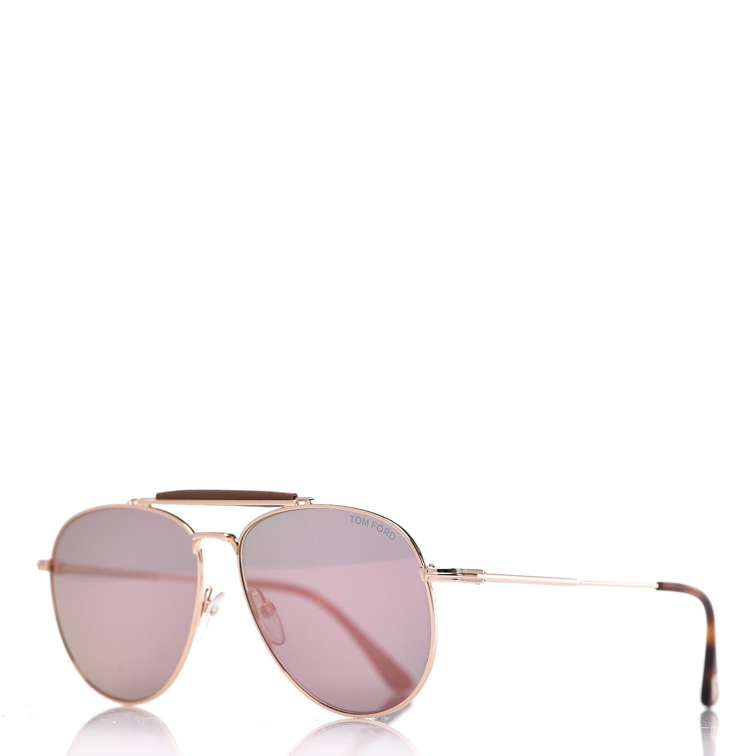 Tom Ford Sean Aviator Sunglasses TF536 Rose Gold Havana 1 of 9