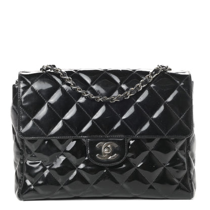 Chanel Patent Quilted Medium Single Flap Black 1 of 10