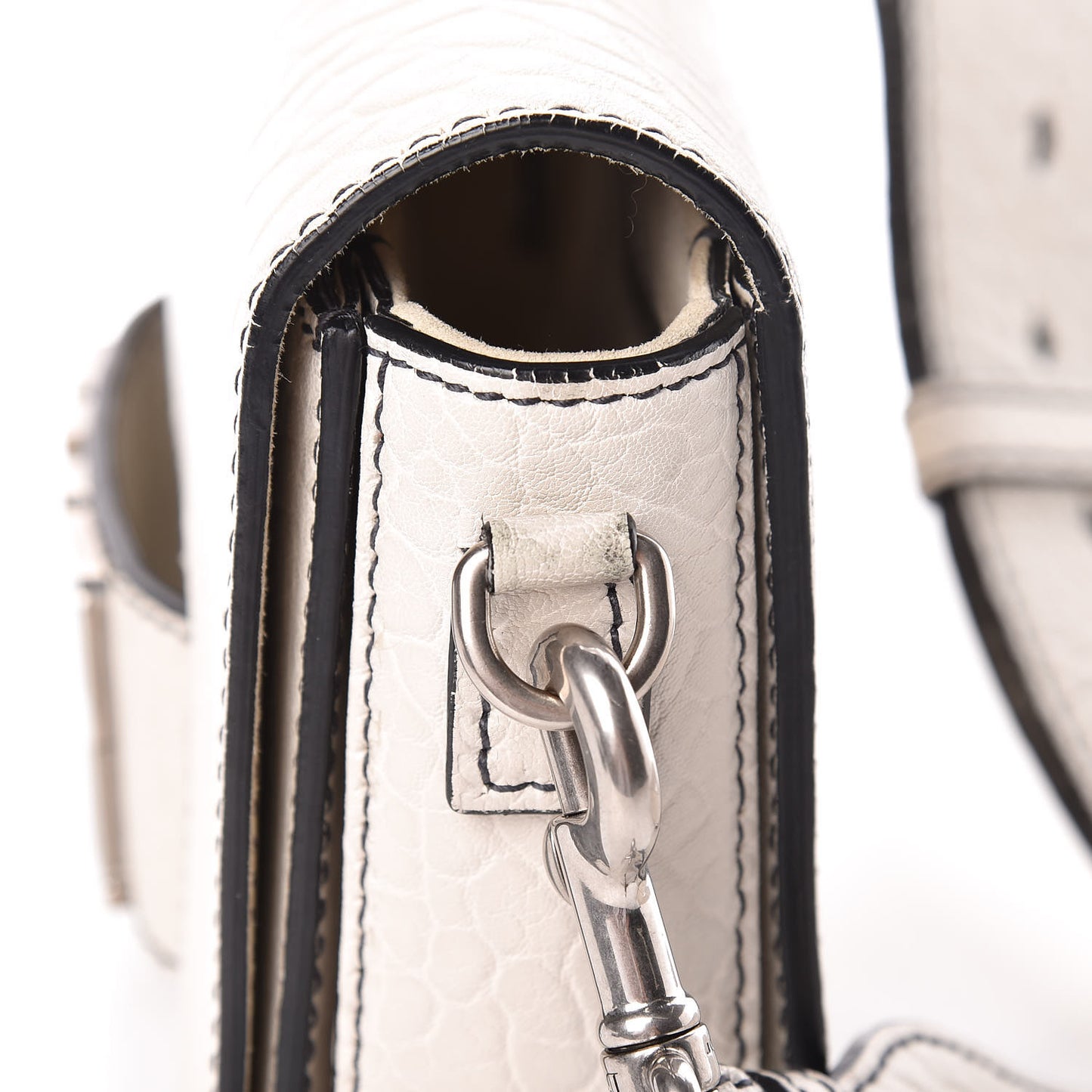 Grained Calfskin Dio(r)evolution Flap Bag Off White