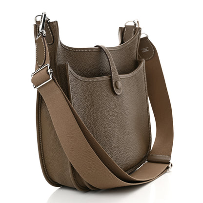 Hermes Taurillon Clemence Evelyne III PM Etoupe 3 of 12