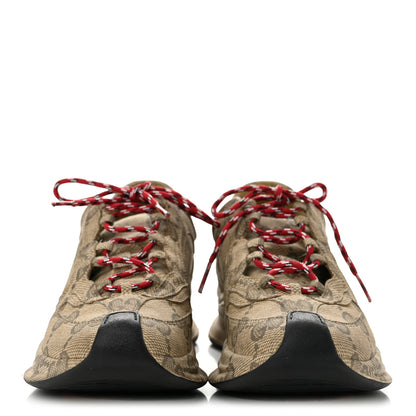 Gucci Ultralight Plume Calfskin Monogram Printed Mens Gucci Run Sneakers 6.5 Beige Ebony 3 of 10