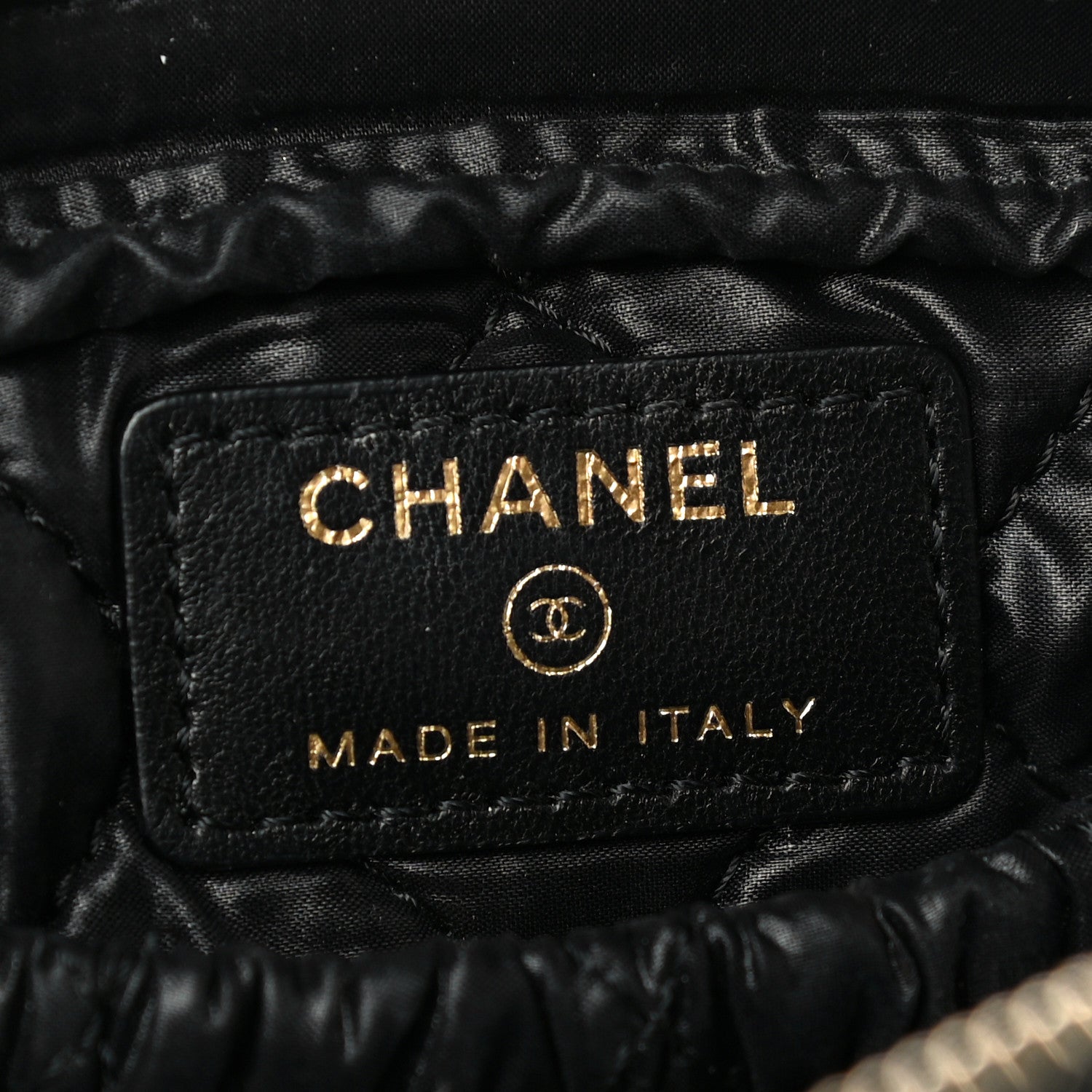 Chanel Lambskin Quilted Small Curvy Pouch Cosmetic Case Black 6 of 13