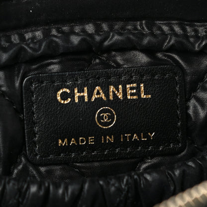 Chanel Lambskin Quilted Small Curvy Pouch Cosmetic Case Black 6 of 13