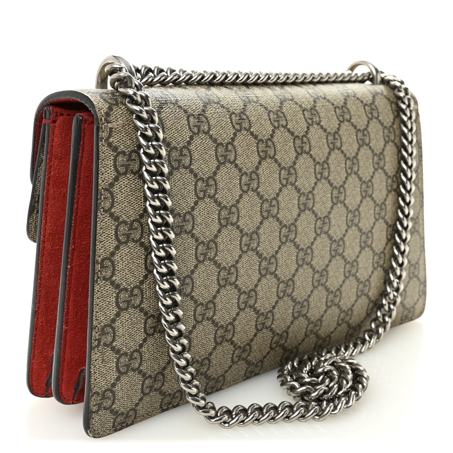 Gucci GG Supreme Monogram Small Dionysus Shoulder Bag Red 3 of 16