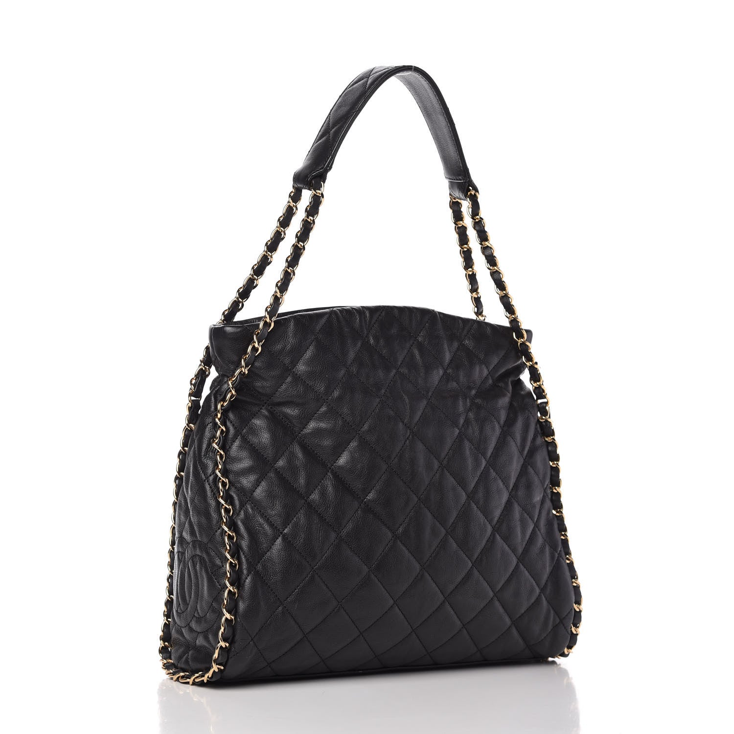 Chanel Calfskin Quilted Medium Chain Me Hobo Black 3 of 10