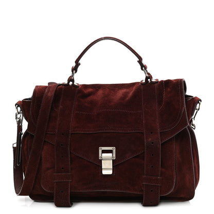 Proenza Schouler Suede Medium PS1 Satchel Oxblood 1 of 14