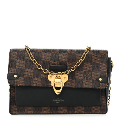 Louis Vuitton Damier Ebene Vavin Chain Wallet Black 1 of 11