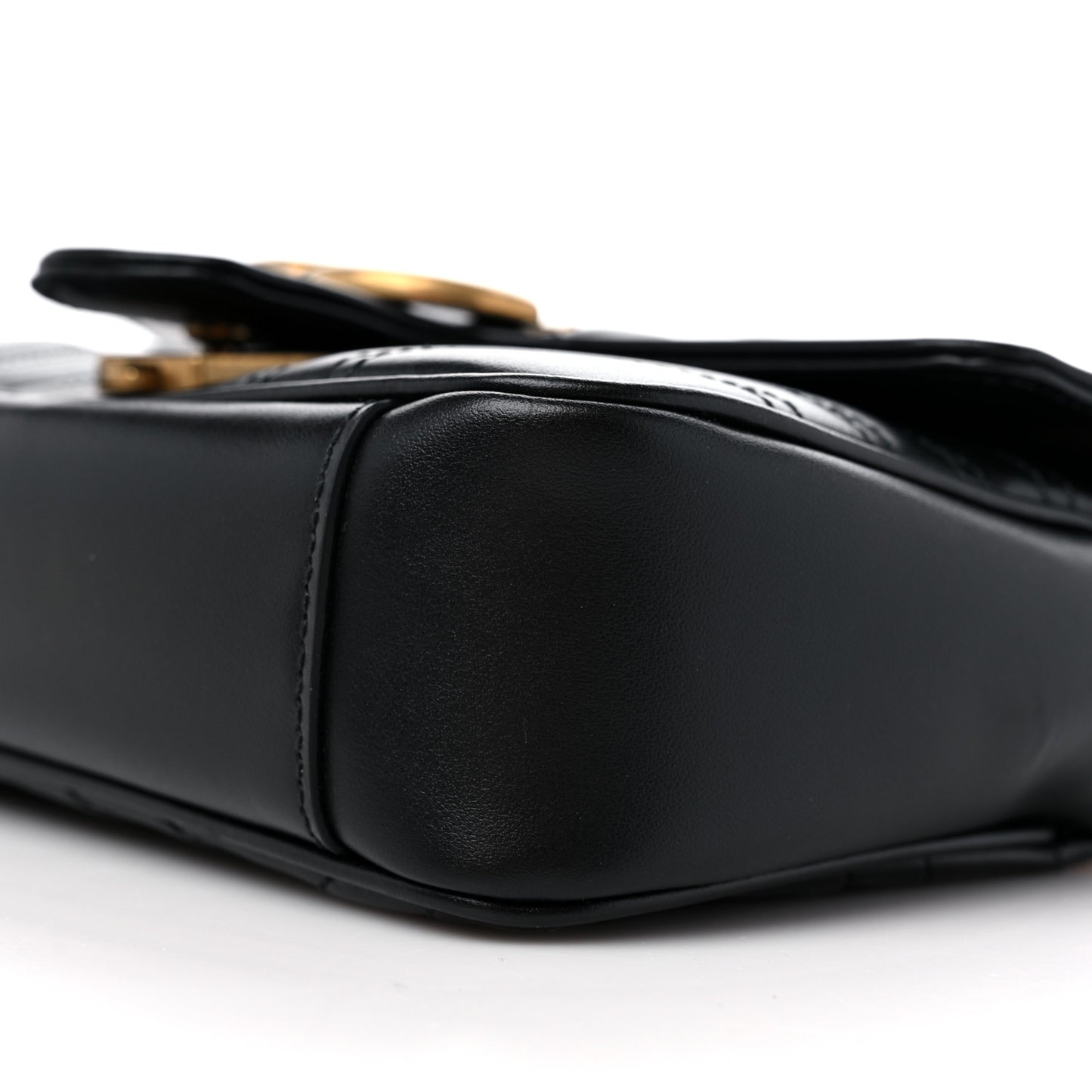 Calfskin Matelasse Mini GG Marmont Shoulder Bag Black