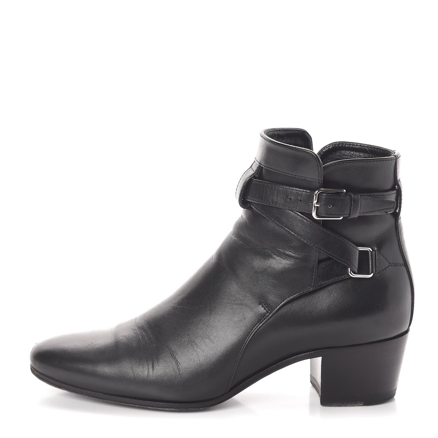 Saint Laurent Smooth Jodhpur Calfskin Blake Ankle Boots 35 Black 1 of 7