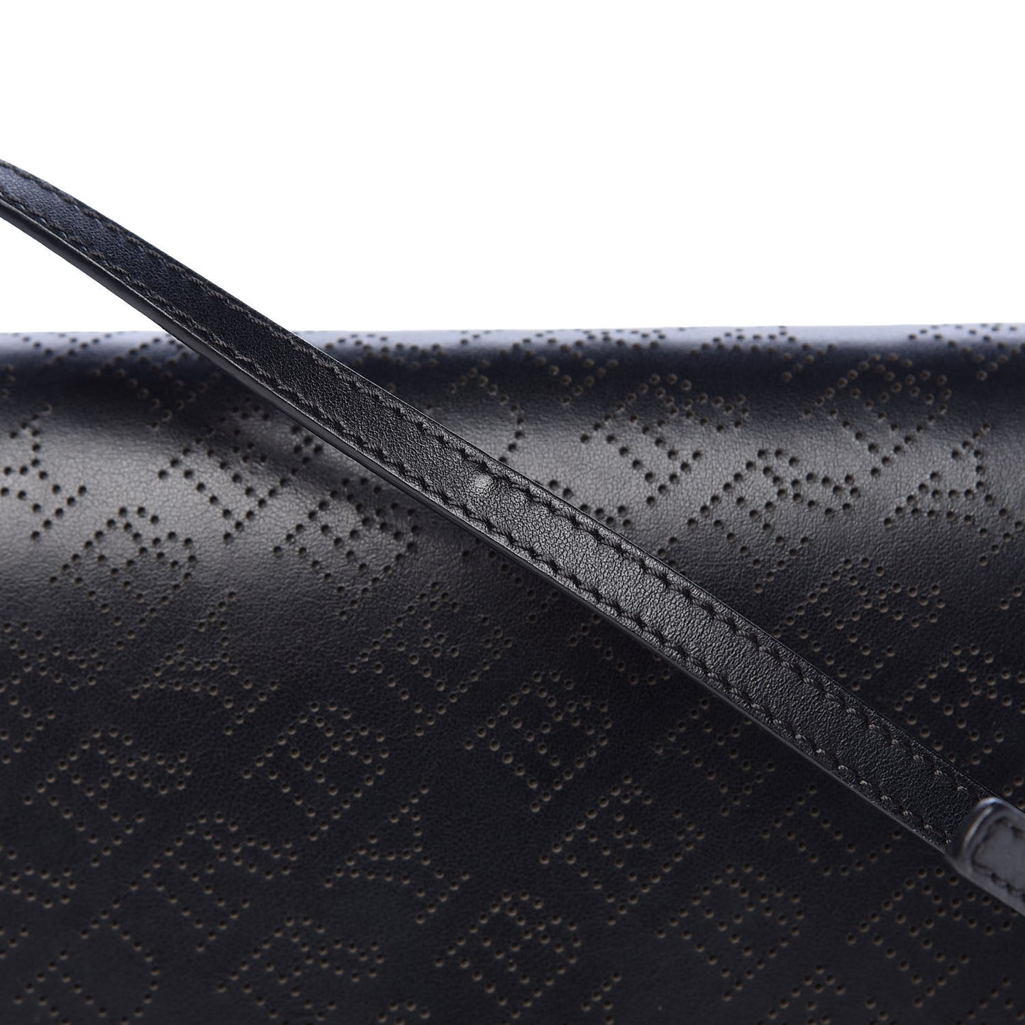 Calfskin Perforated Logo Hampshire Crossbody Black