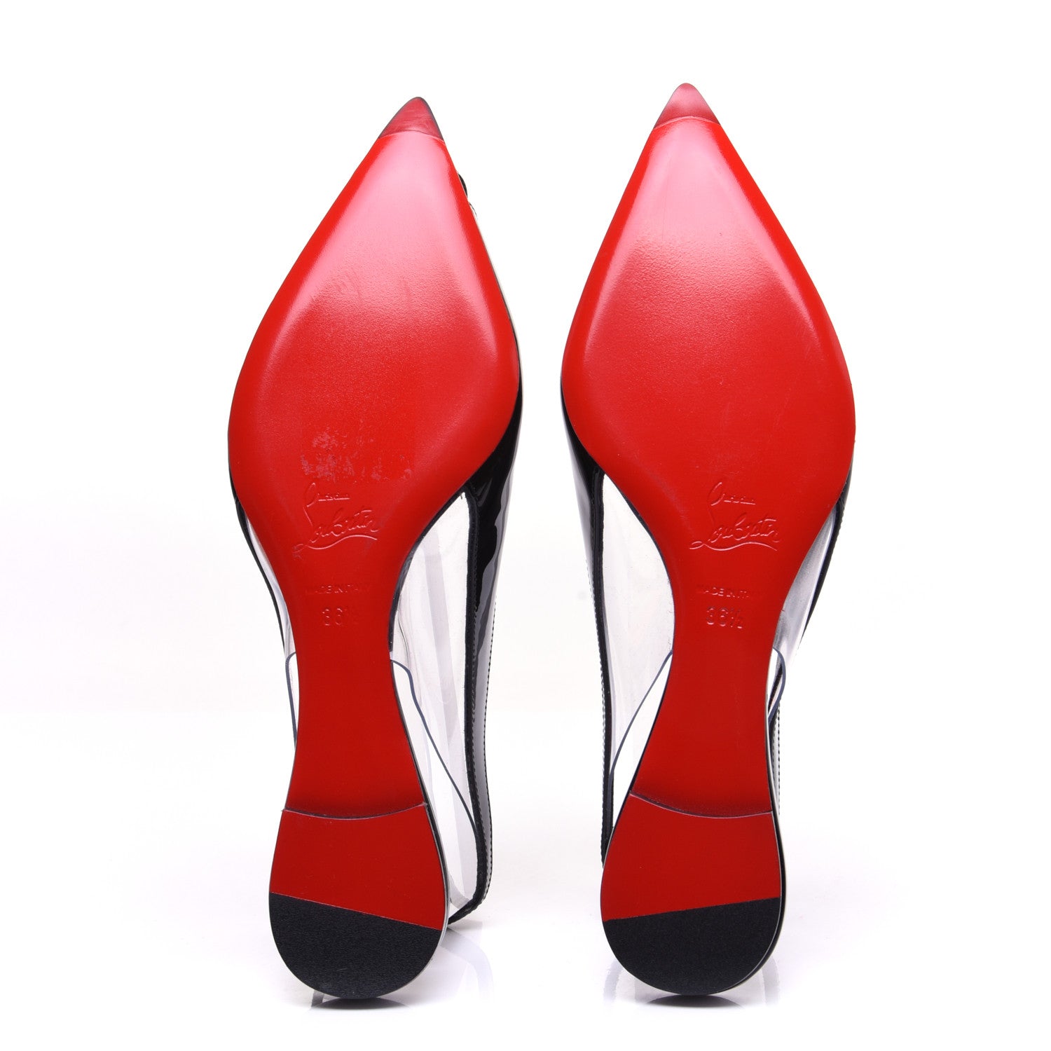 Christian Louboutin Patent PVC V Dec Flat 36.5 Black 9 of 10