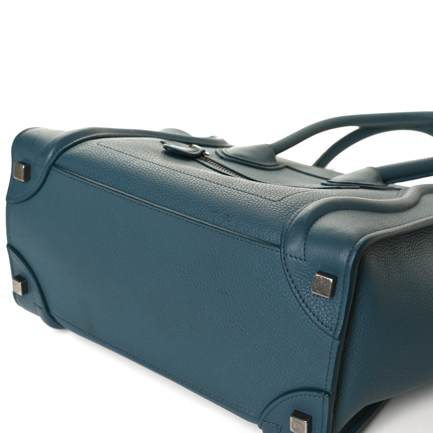 Drummed Calfskin Micro Luggage Slate