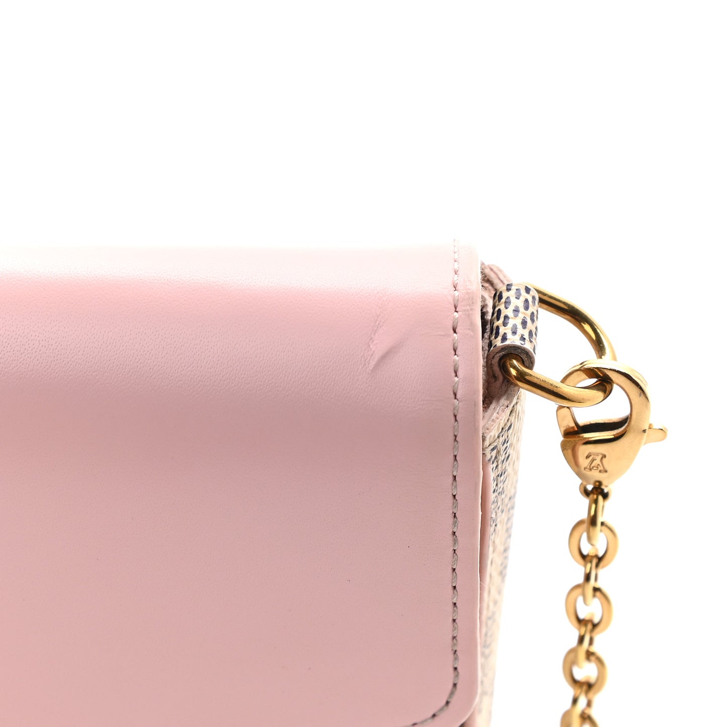 Damier Azur Calfskin Pochette Felicie Eau de Rose