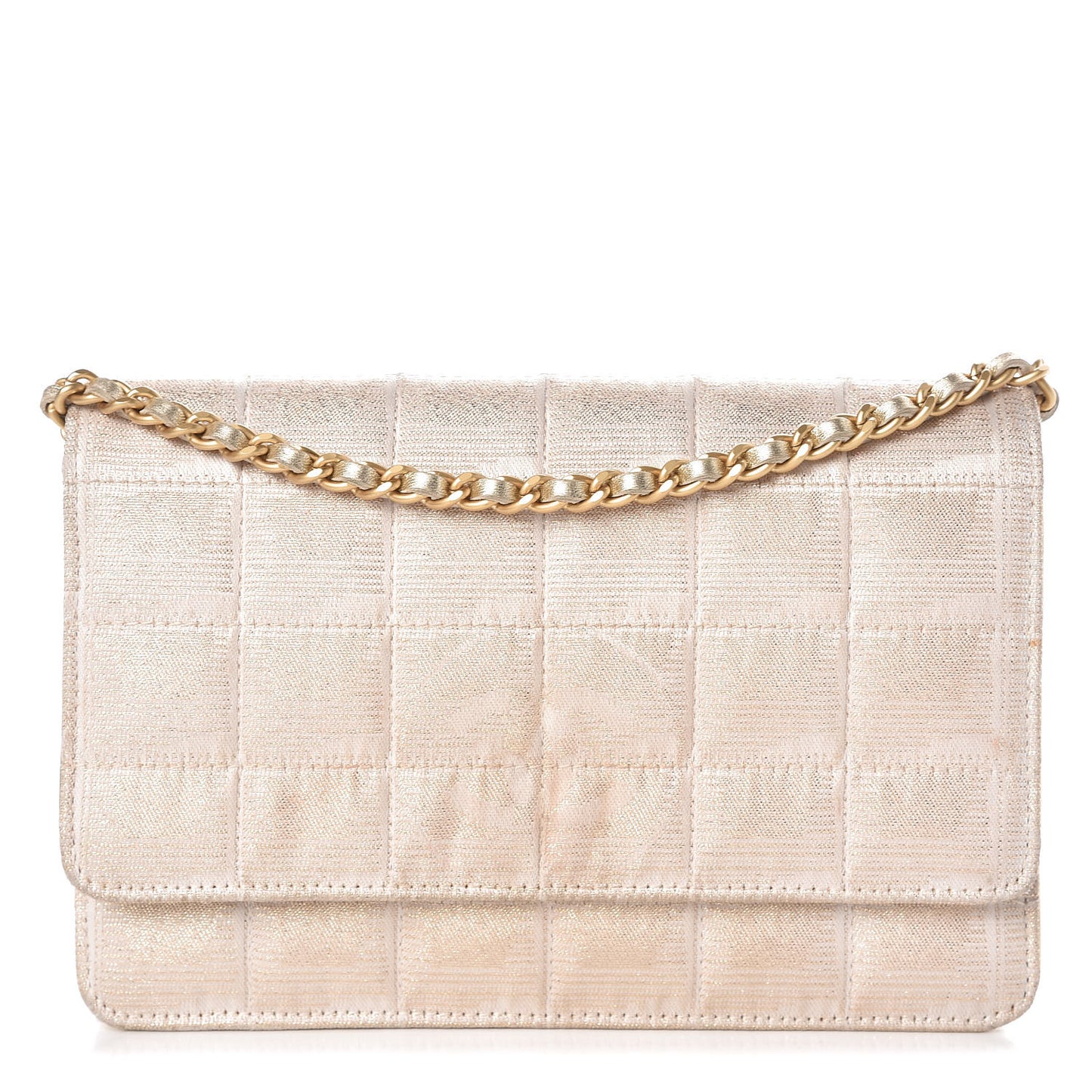 Nylon Travel Wallet On Chain WOC Metallic Gold