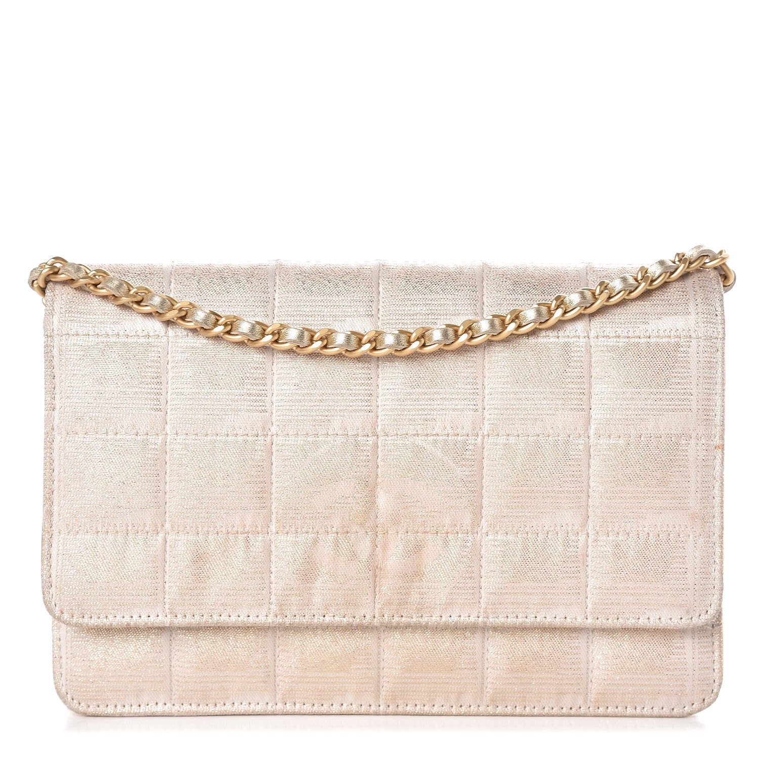 Chanel Nylon Travel Wallet On Chain WOC Metallic Gold 1 of 11