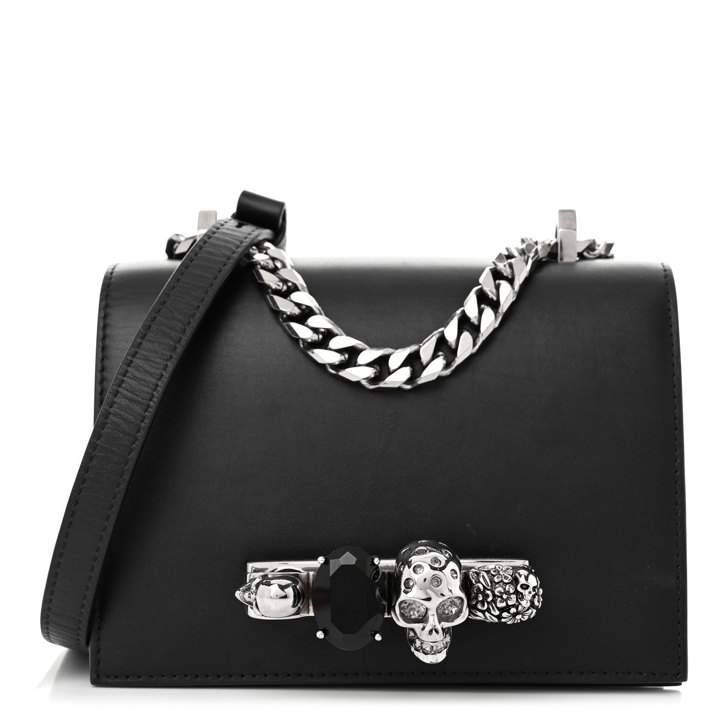 Alexander McQueen Calfskin Knuckle Crossbody Black 1 of 9