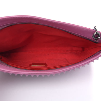 Christian Louboutin Calfskin Studded Loubiposh Clutch Rosette 6 of 8